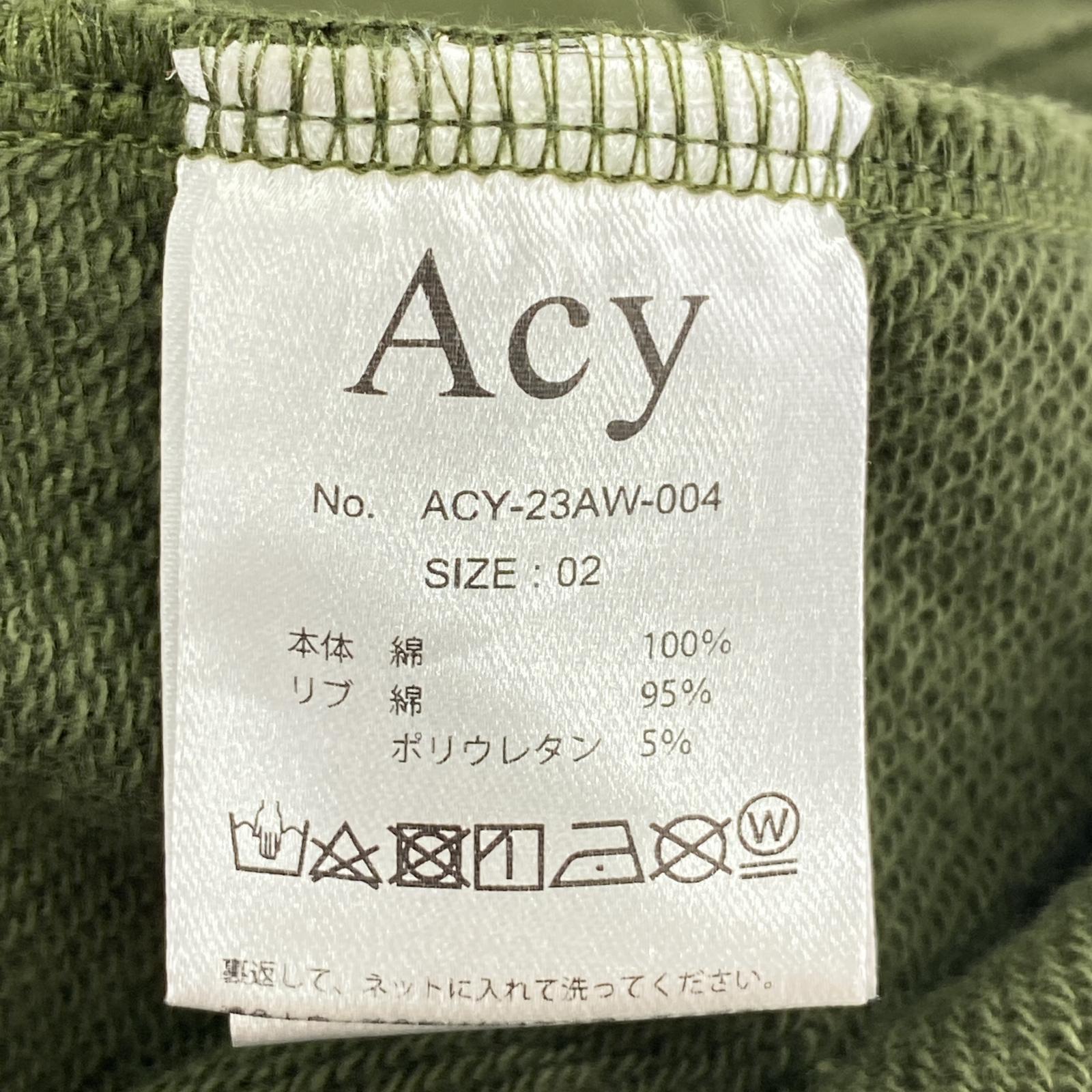スウェット Acy GARMENT DYE CREW NECK SWEAT 2 カーキ