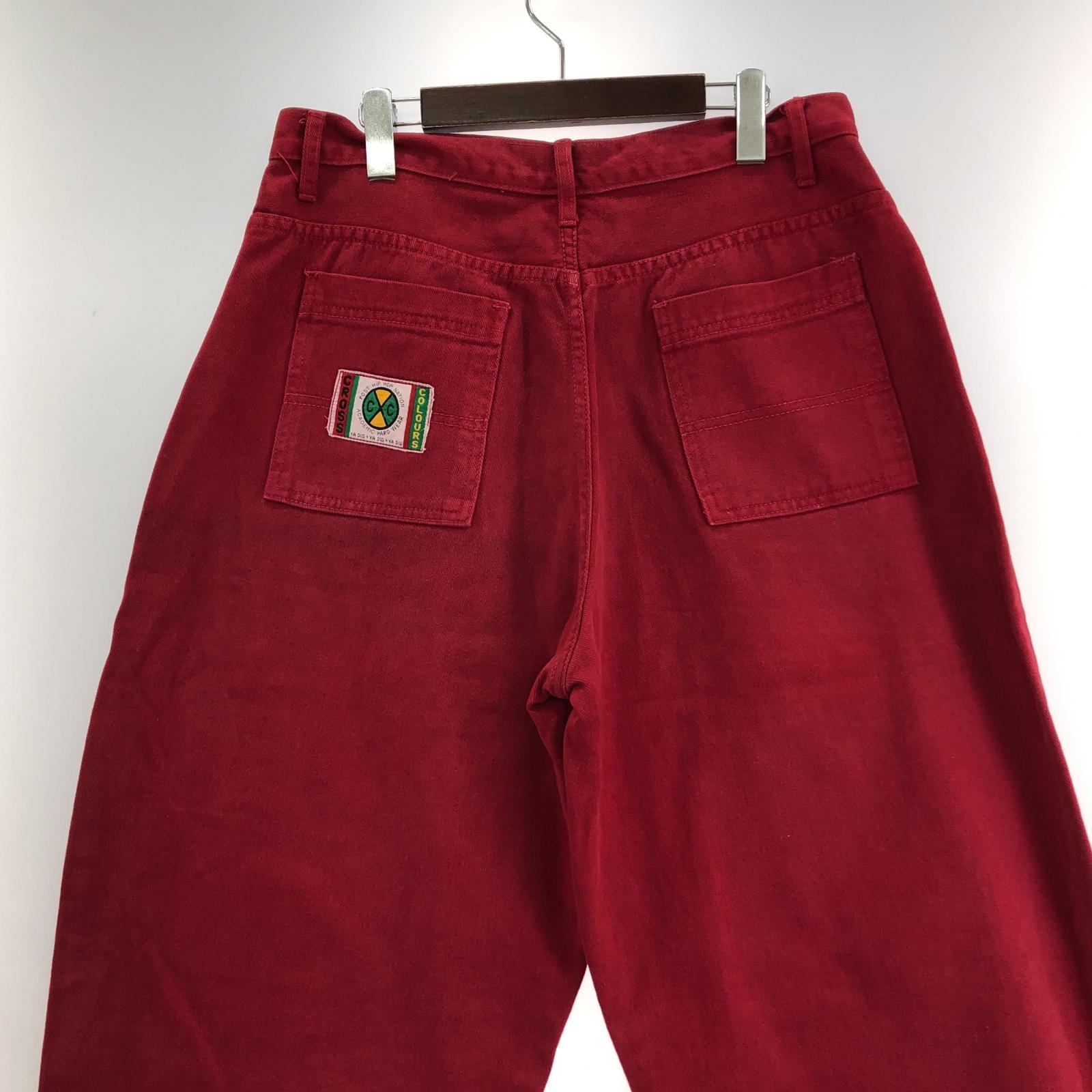 パンツ 90s CROSS COLOURS Buggy Pants W34 34 レッド