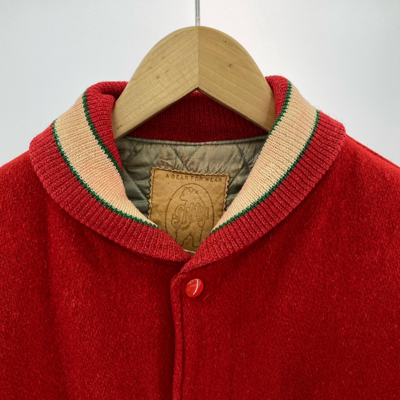 ブルゾン A BEAR FOR WEAR ウールスタジャン (L) RED レッド
