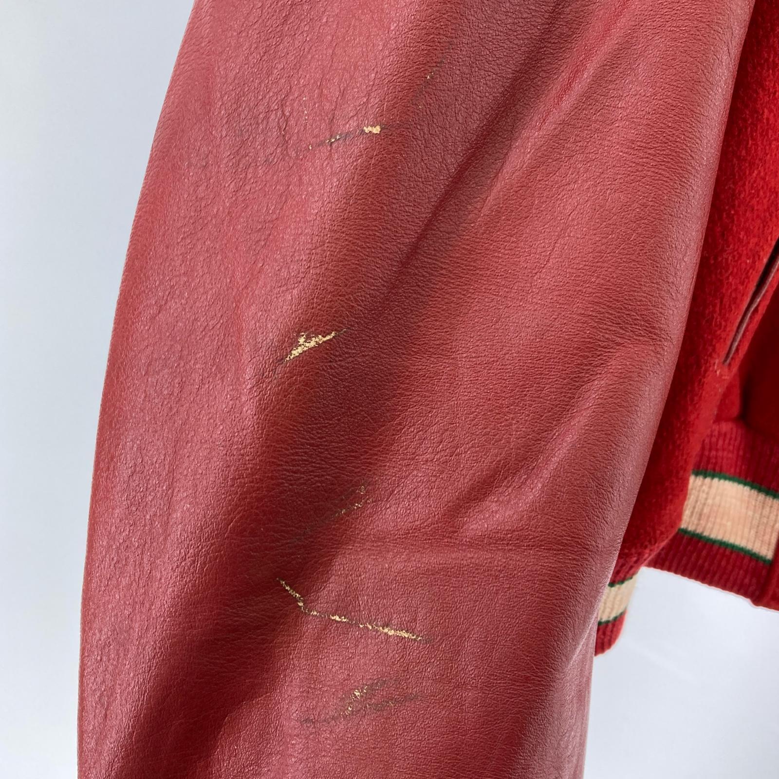 ブルゾン A BEAR FOR WEAR ウールスタジャン (L) RED レッド