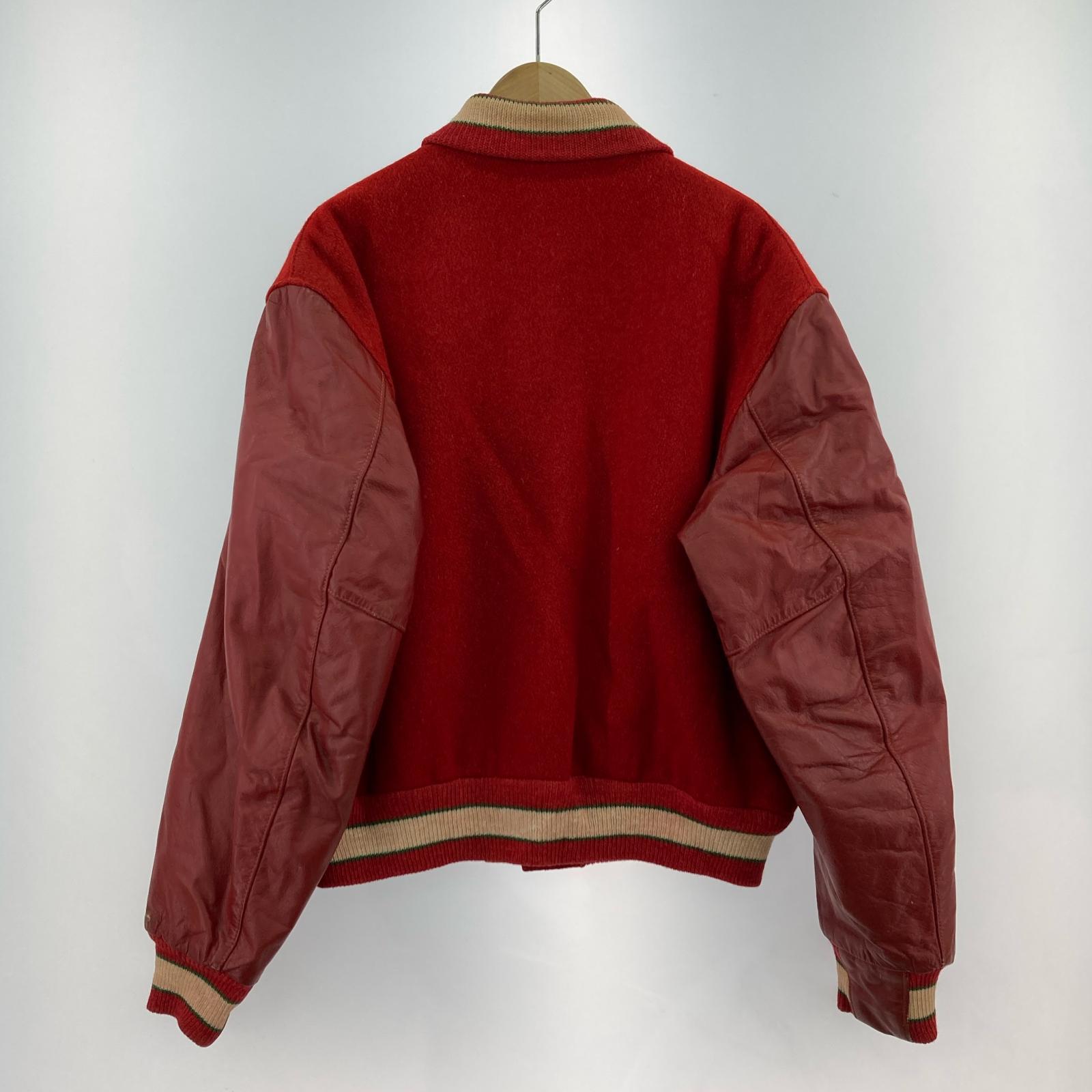 ブルゾン A BEAR FOR WEAR ウールスタジャン (L) RED レッド