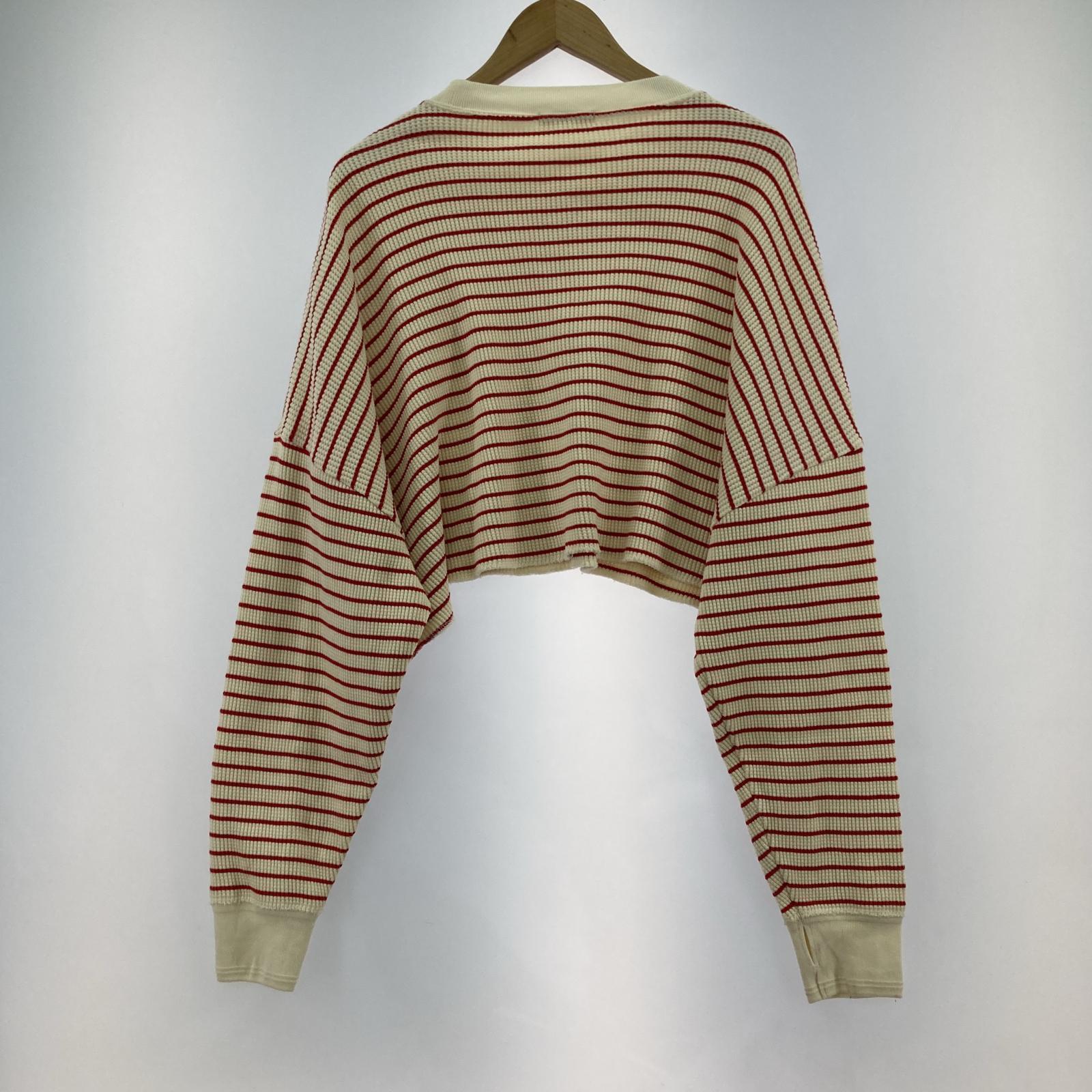 長袖Tシャツ ショート丈ボーダーカットソー フリー