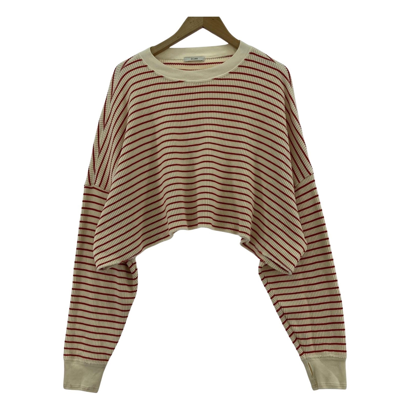 長袖Tシャツ ショート丈ボーダーカットソー フリー