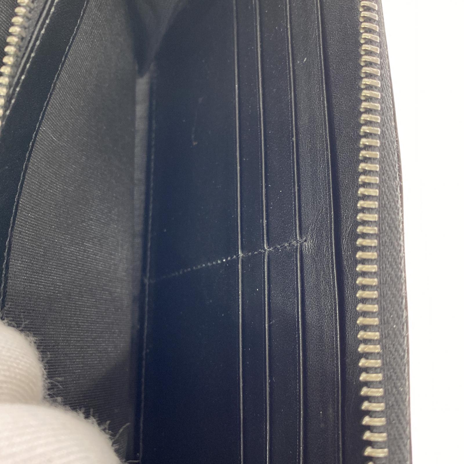 長財布 チェック切替 黒 ブラック