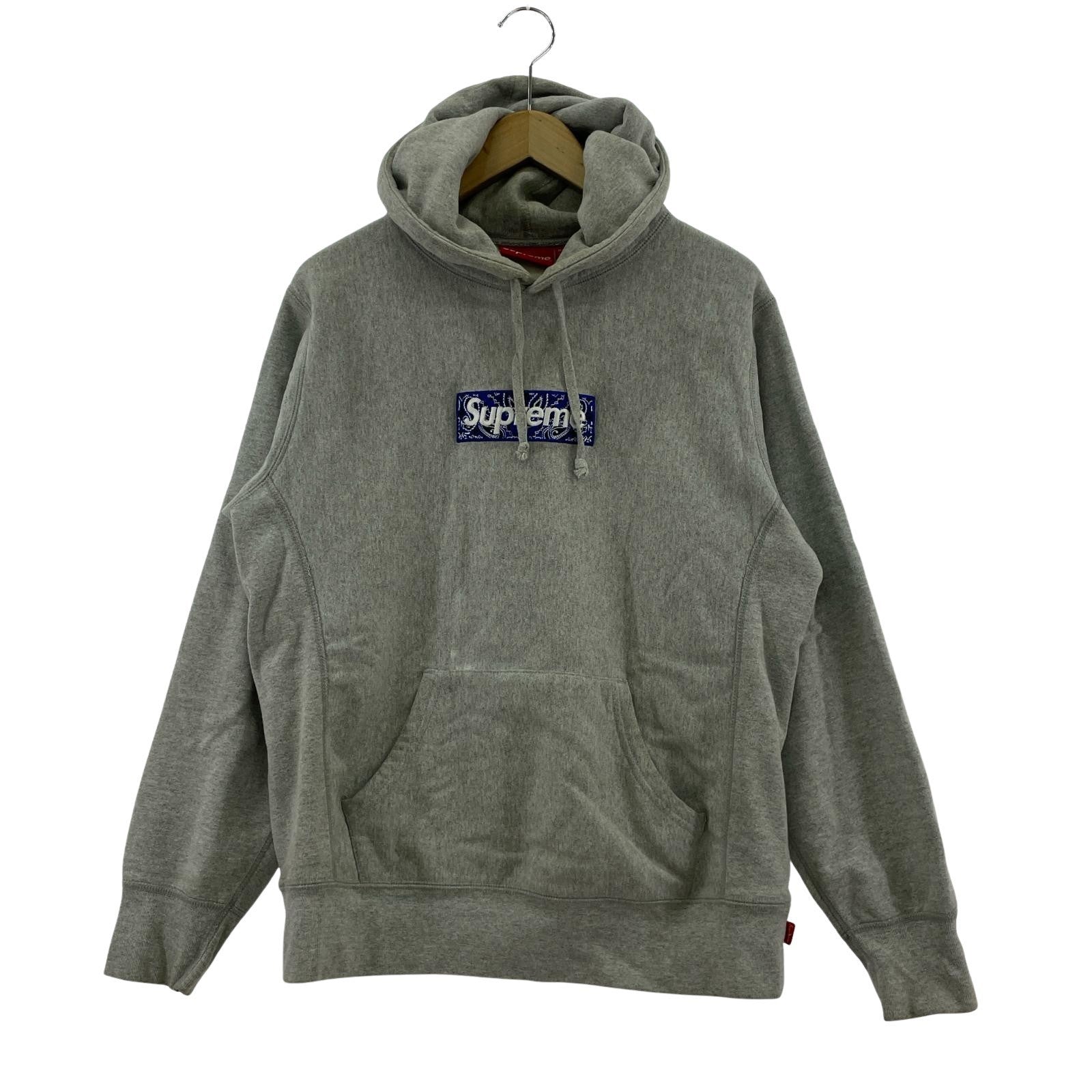 パーカー BANDANA BOX LOGO HOODIE S S グレー