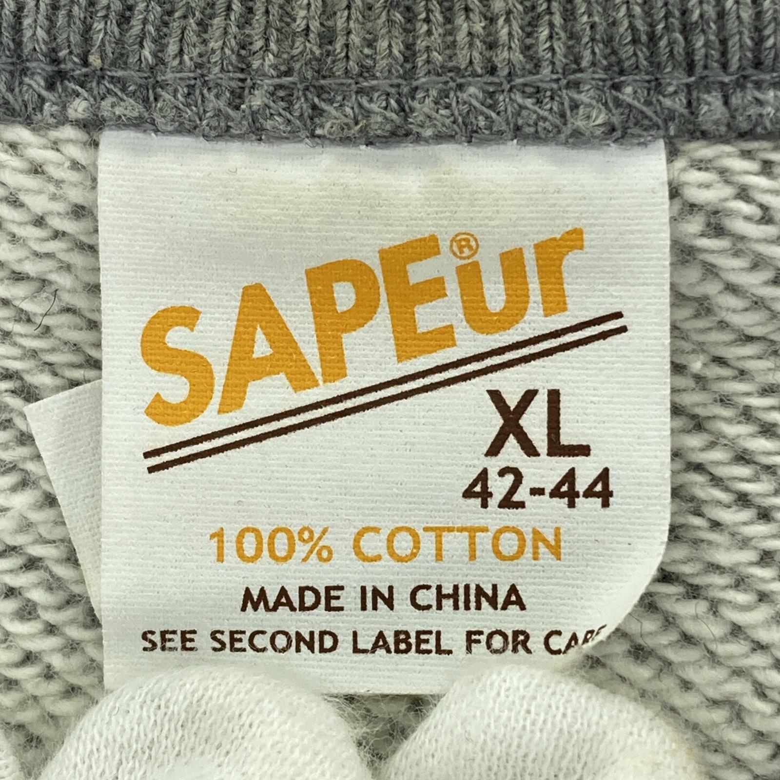 スウェット SAPeur シャークヘッド S/Sスウェット XL ホワイト グレー