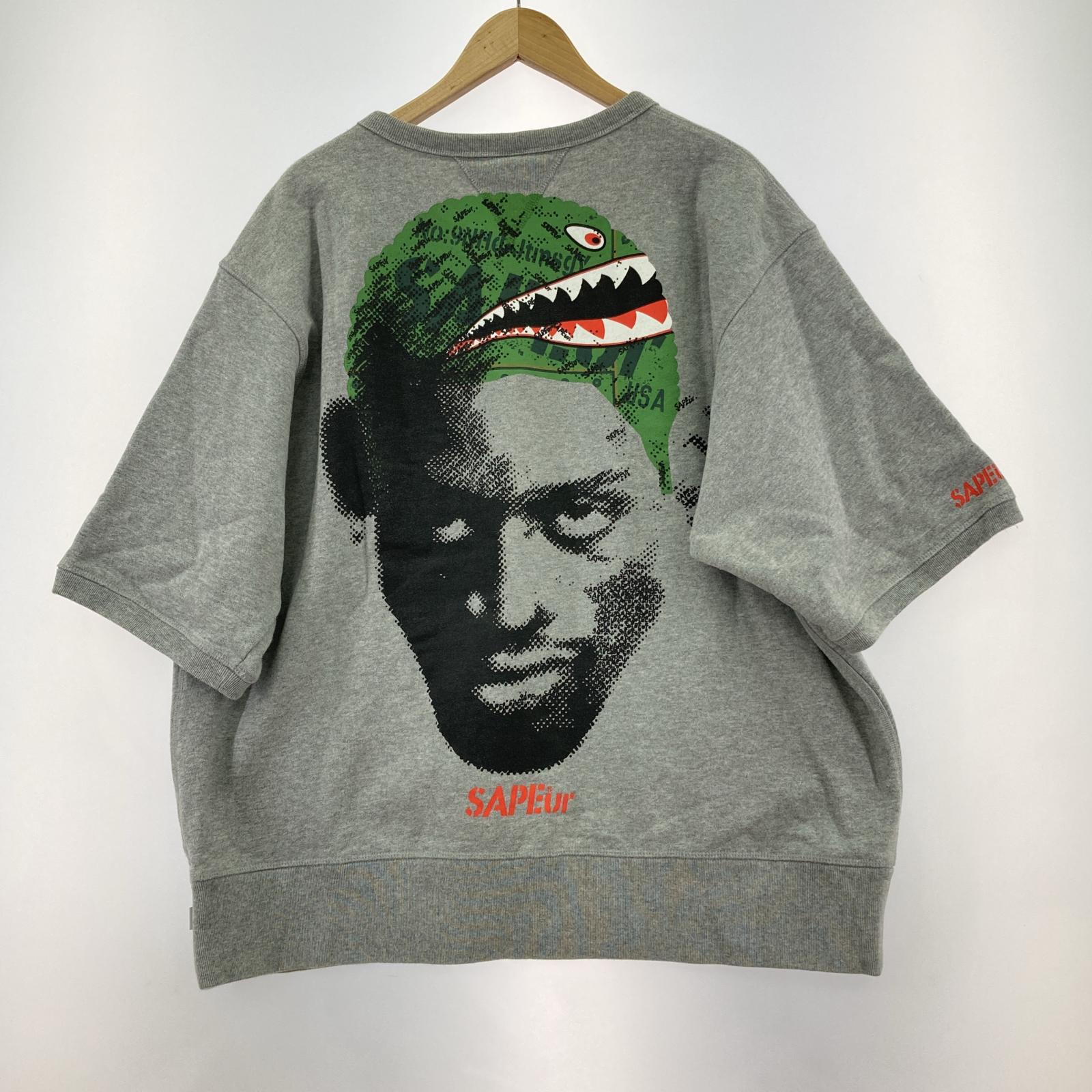 スウェット SAPeur シャークヘッド S/Sスウェット XL ホワイト グレー