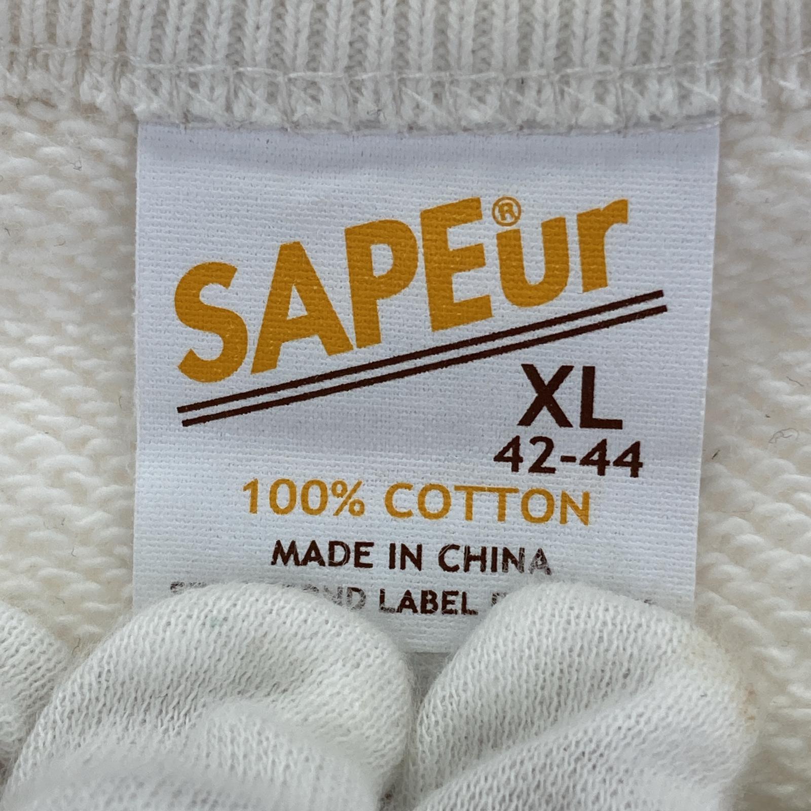 スウェット SAPeur シャークヘッド S/Sスウェット XL ホワイト ホワイト