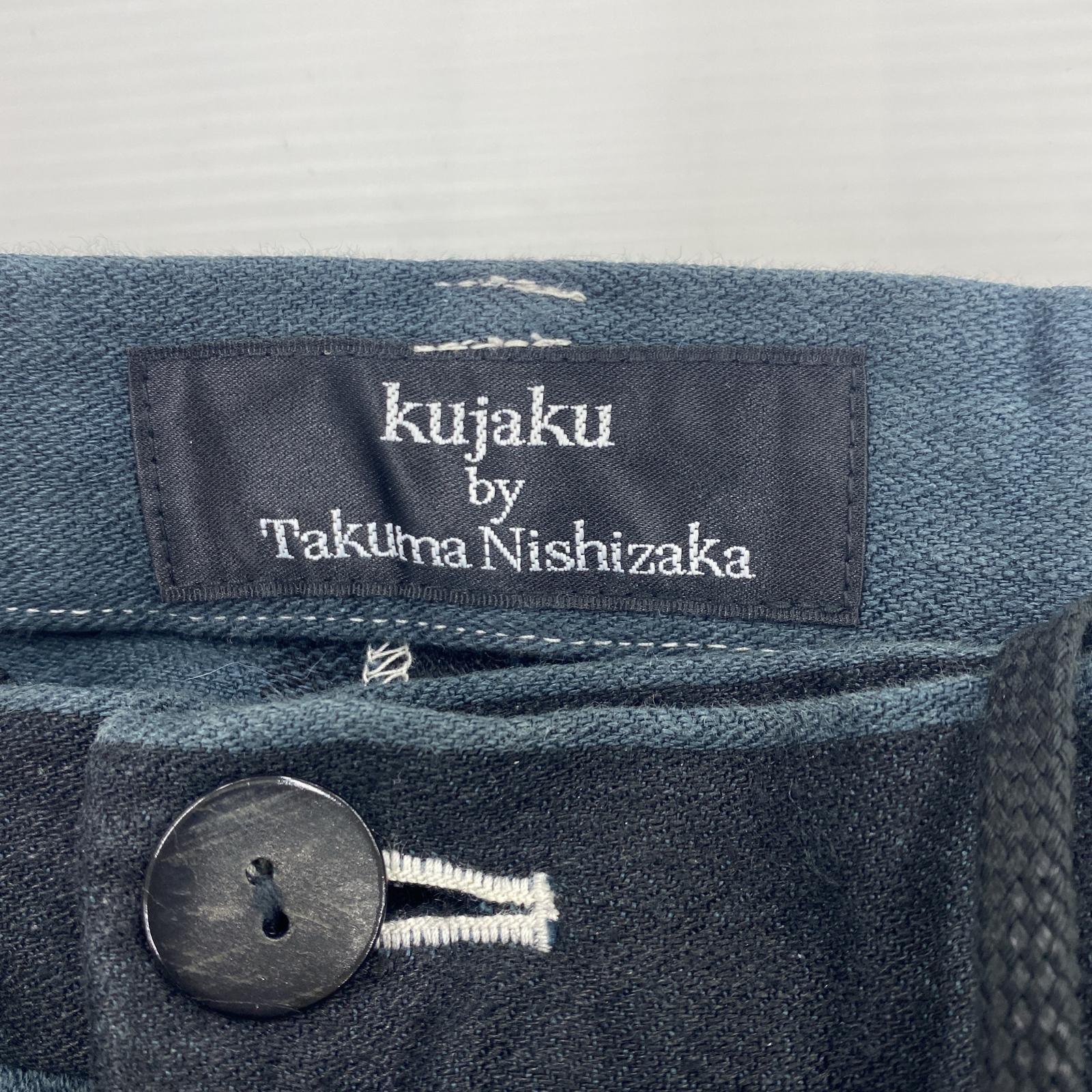 パンツ kujaku ストライプ リネンパンツ 1 グレー×ブラック 1