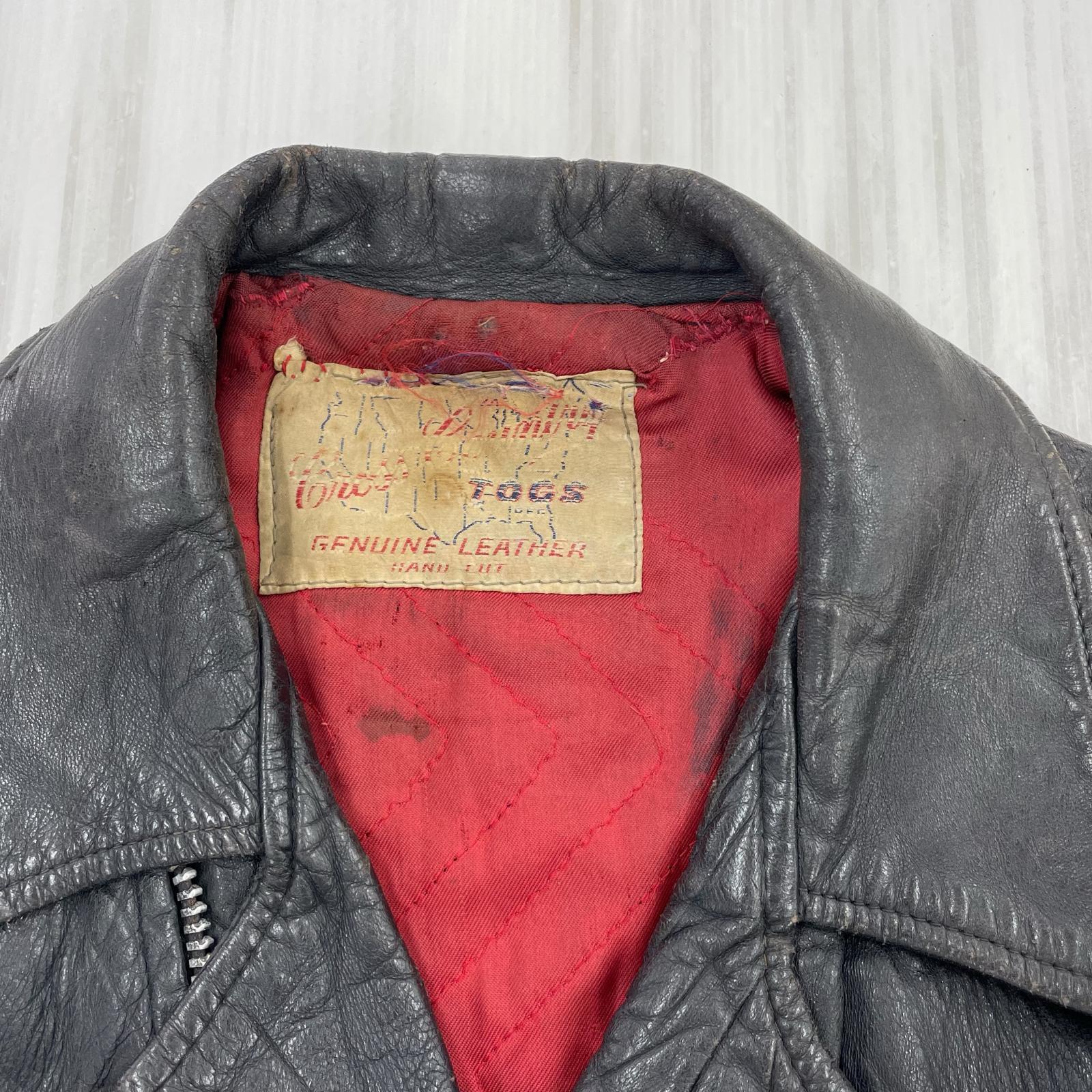 レザージャケット 50's ワンスター レザージャケット togs 黒 ブラック