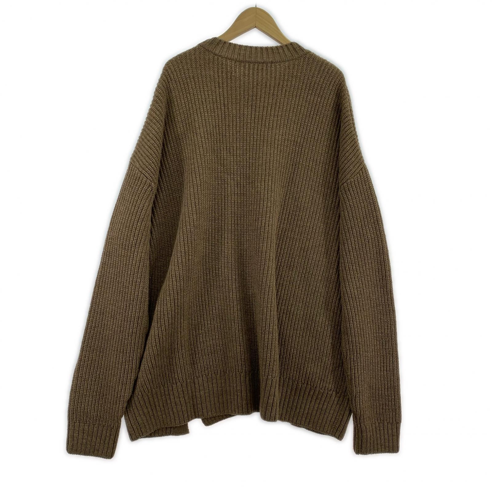 ニット FRONT SIDE BUTTONED CN SWEATER/BRW M ブラウン