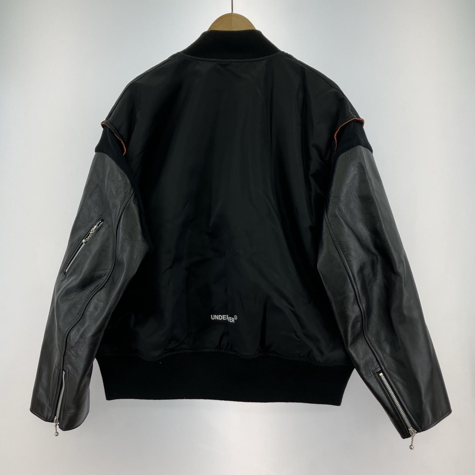 ジャケット 24AW 袖レザー MA-1 (2) UC2D9205 ブラック
