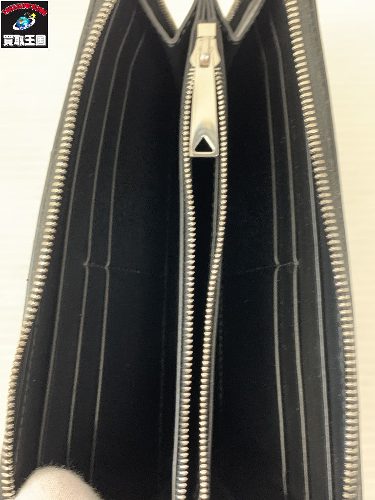 イントレチャート 黒 ラウンドジップ 財布 黒