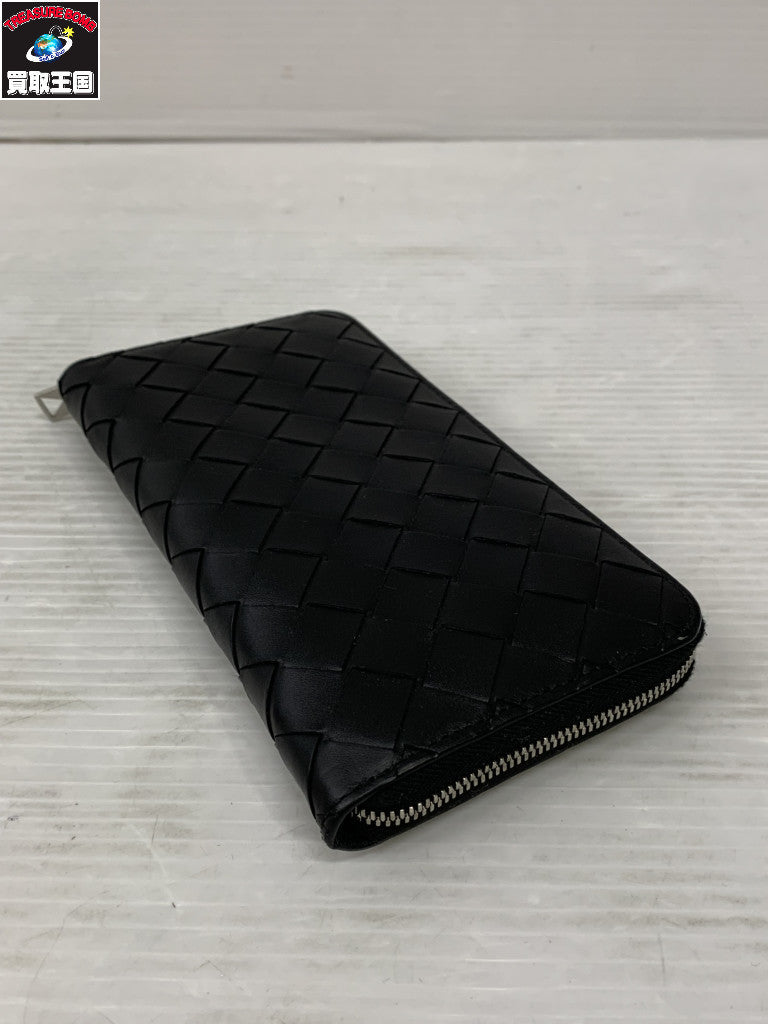イントレチャート 黒 ラウンドジップ 財布 黒