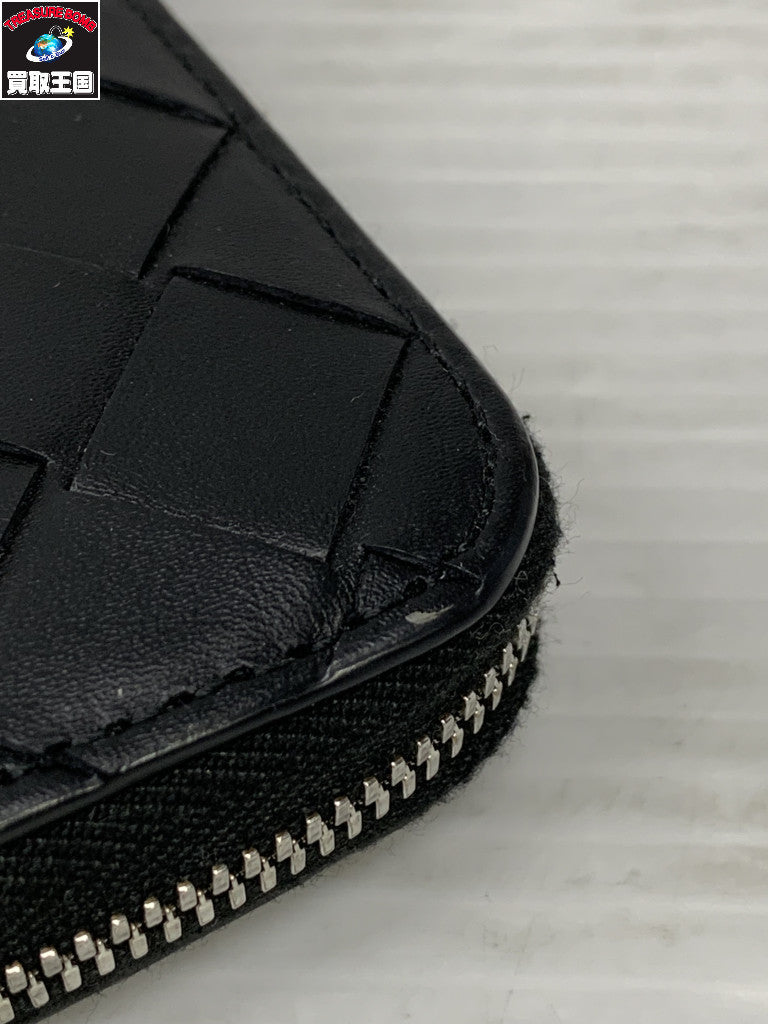 イントレチャート 黒 ラウンドジップ 財布 黒
