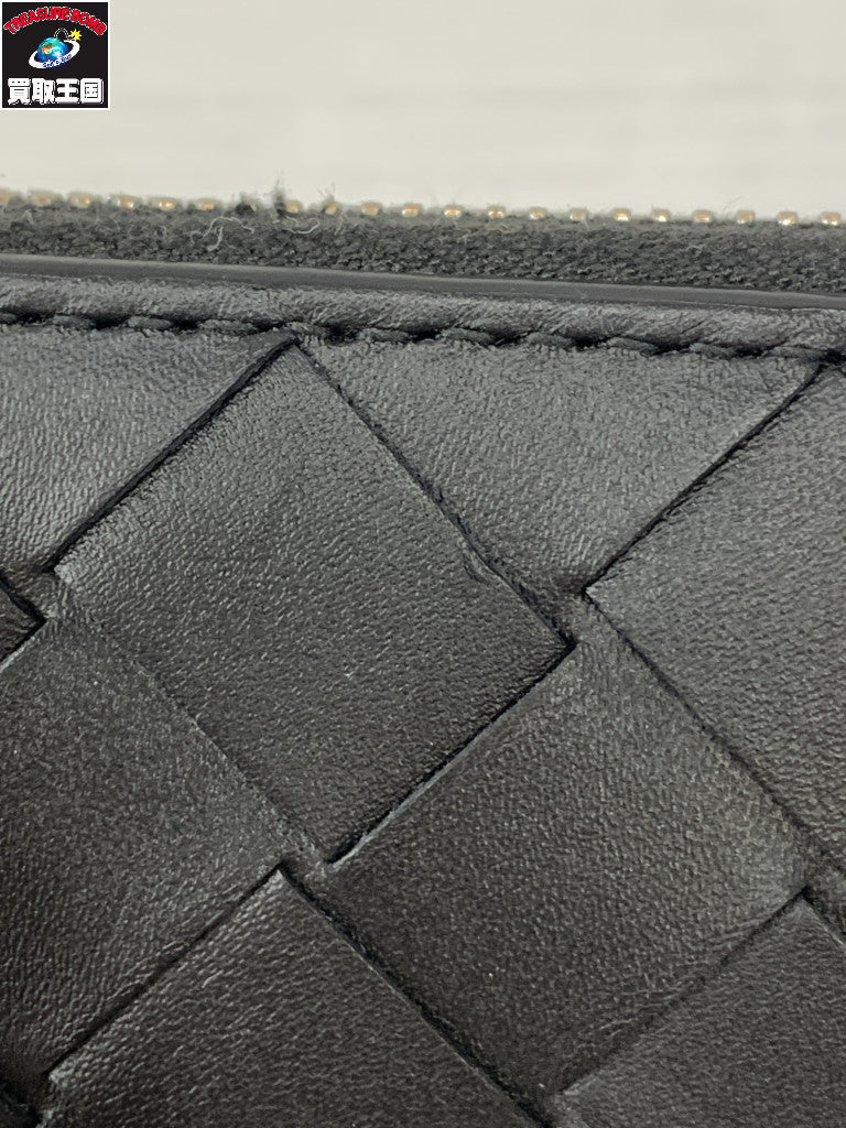 イントレチャート 黒 ラウンドジップ 財布 黒