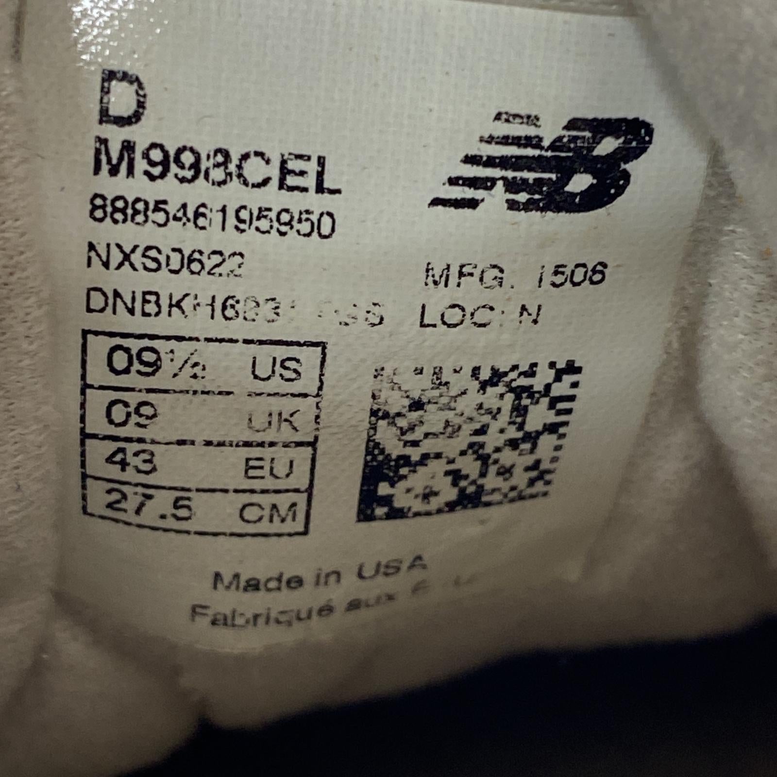 スニーカー m998cel USA製 27.5 グレー 27.5cm (US9 1/2 UK9 EU45) グレー