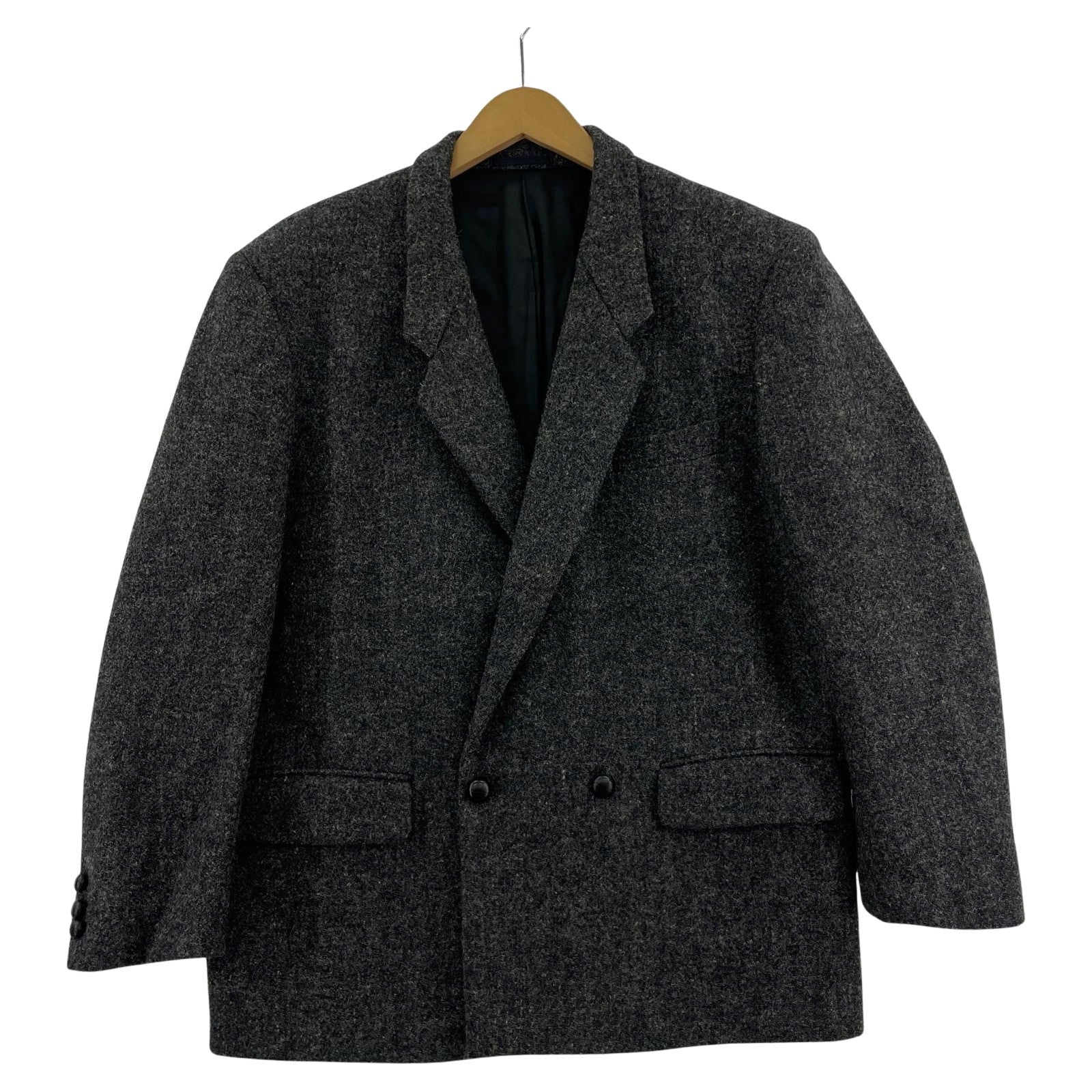 テーラードジャケット COMME des GARCONS HOMME 80s Harris Tweed ダブルジャケット S グレー S グレー