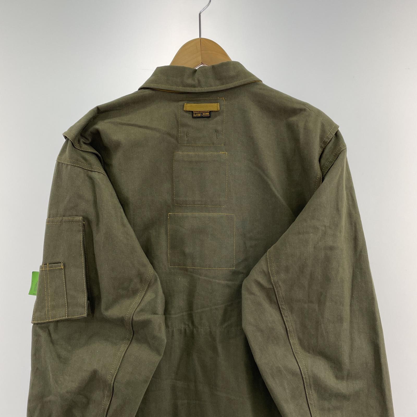 ミリタリージャケット SLANTED POCKET OVERSHIRT XL カーキ