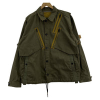 ミリタリージャケット SLANTED POCKET OVERSHIRT XL カーキ