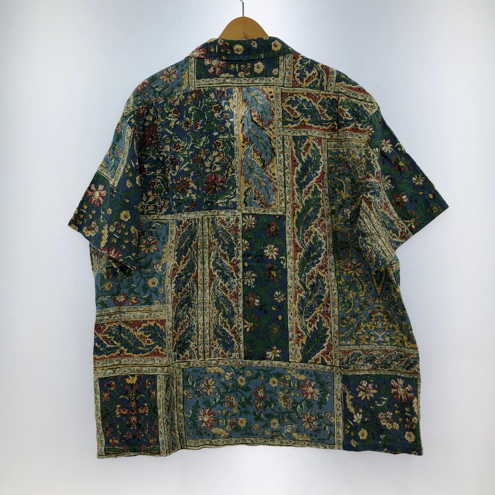 半袖シャツ Floral Print Linen Shirts XXL
