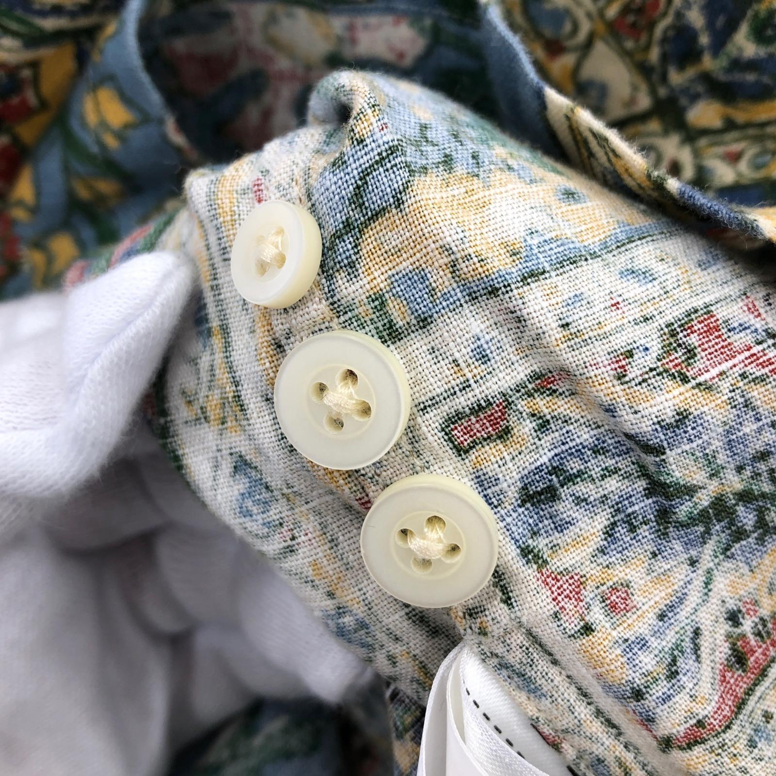 半袖シャツ Floral Print Linen Shirts XXL