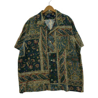 半袖シャツ Floral Print Linen Shirts XXL