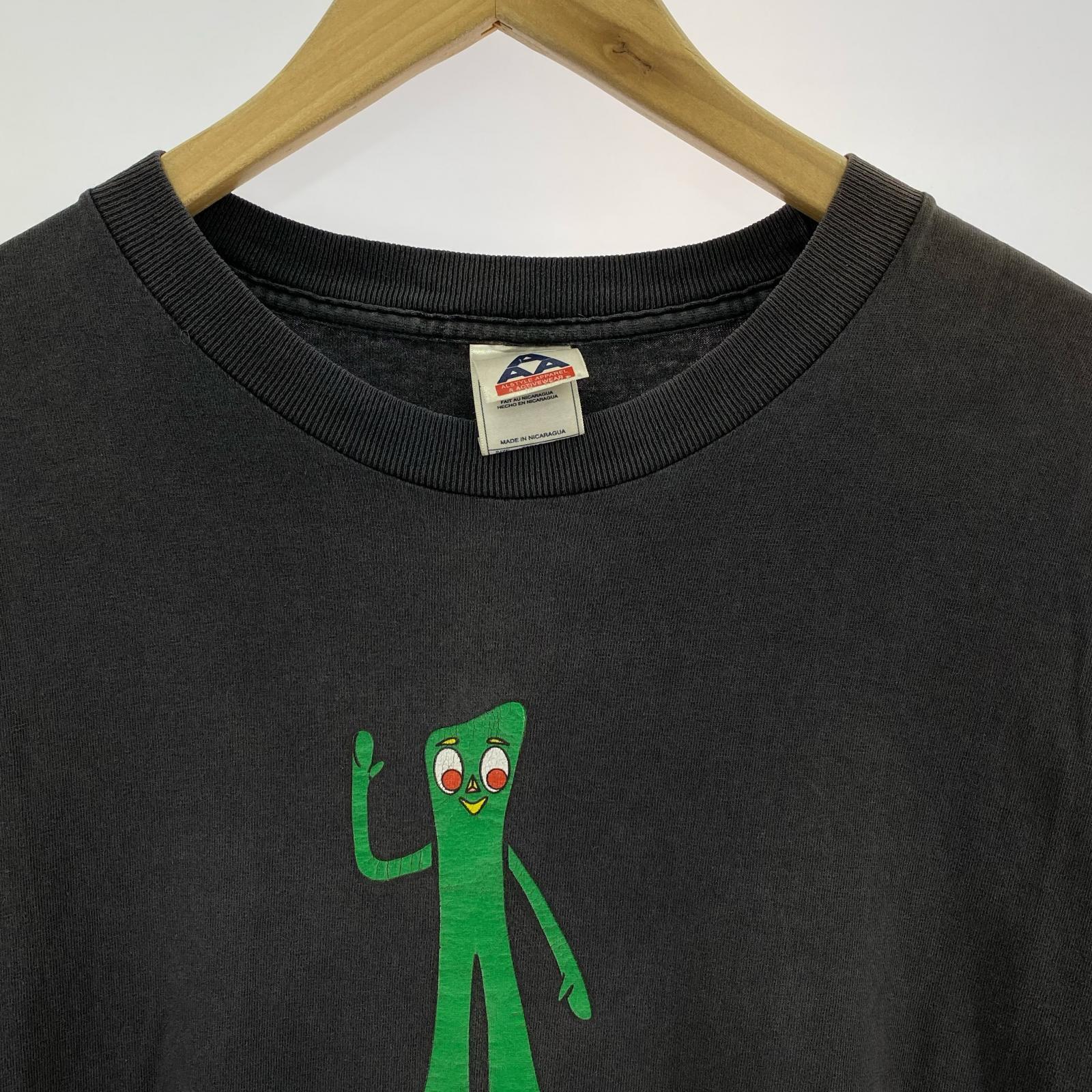 半袖Tシャツ 00s Gumby キャラクタープリントTee XL ブラック ブラック