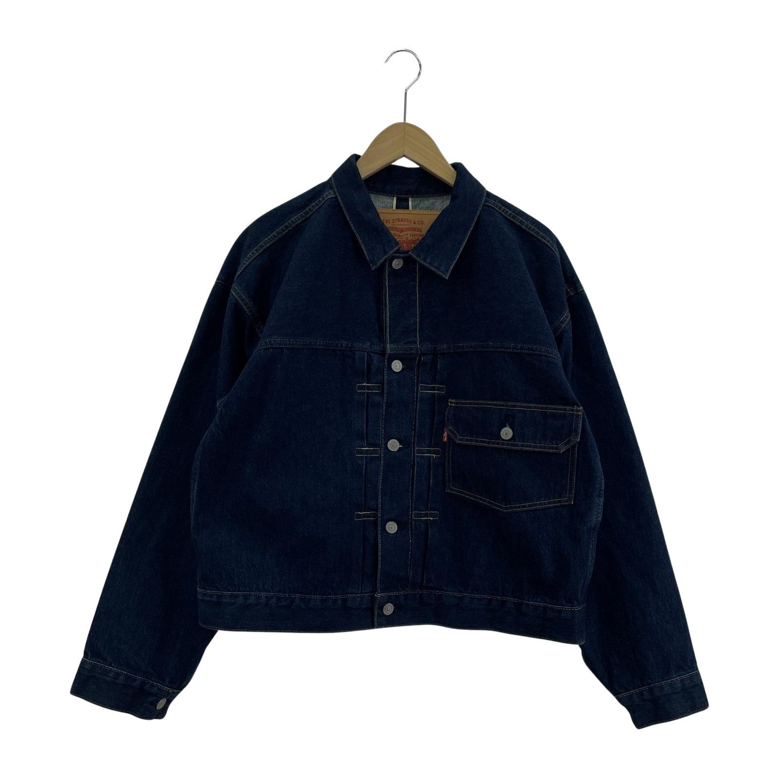 デニムジャケット ×BEAMS WIDE DENIM JACKET S S ネイビー