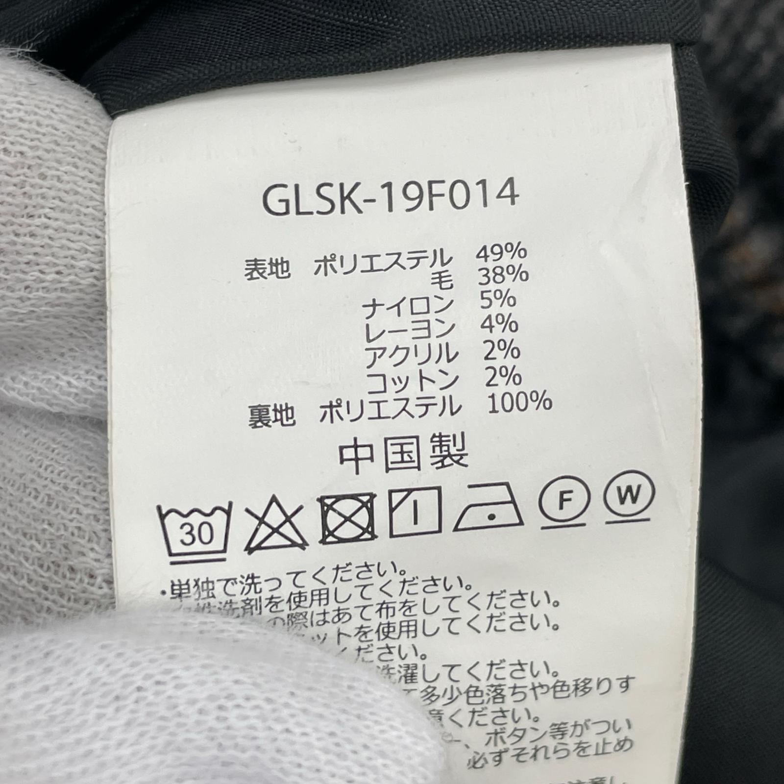 ロングスカート ウールチェックスカート M グレー