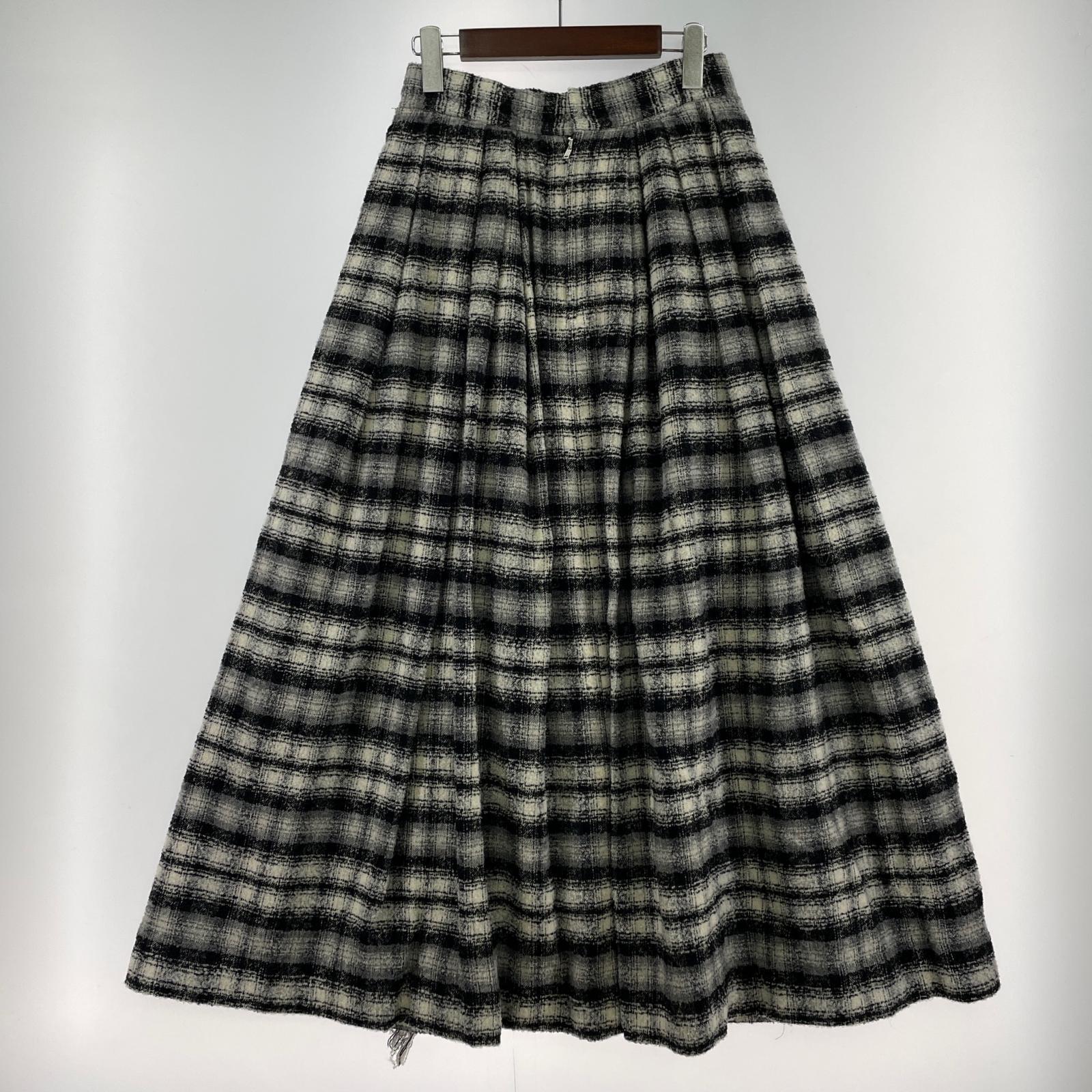 ロングスカート Mfil スカート 192-12213 白黒グレー 38