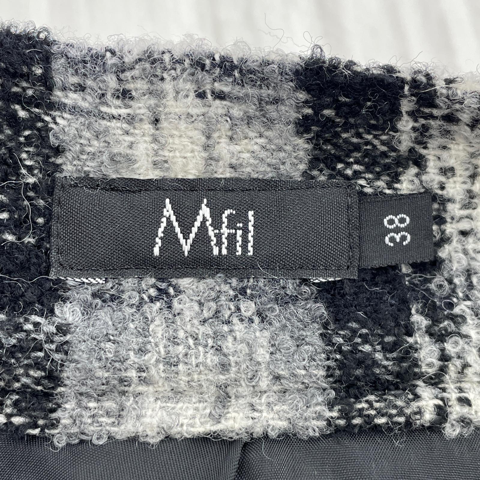 ロングスカート Mfil スカート 192-12213 白黒グレー 38
