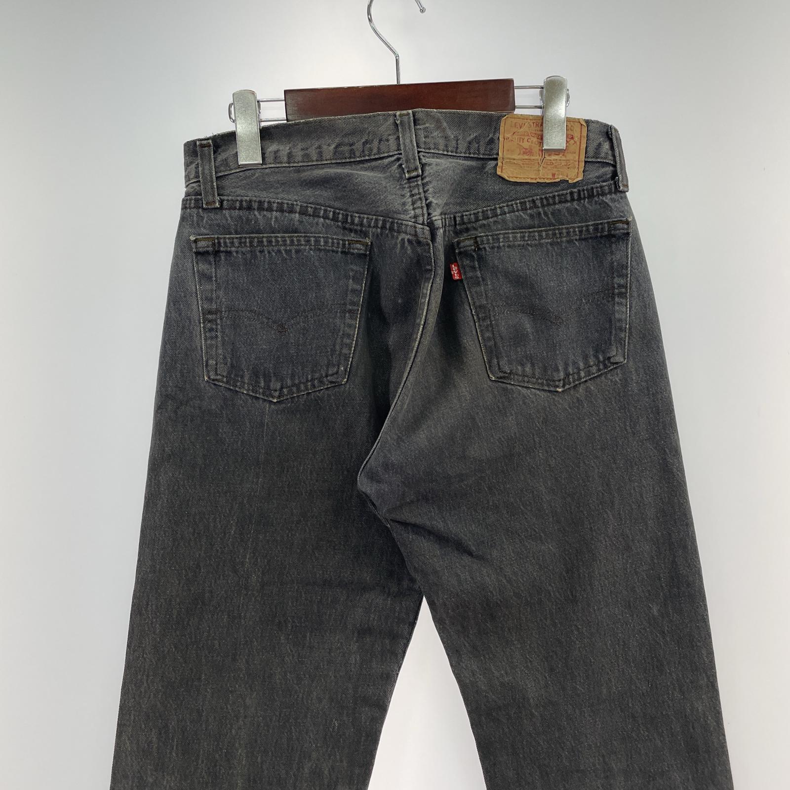 デニムパンツ 80s USA製 501-0658 先染めブラックデニムパンツ 30 ブラック