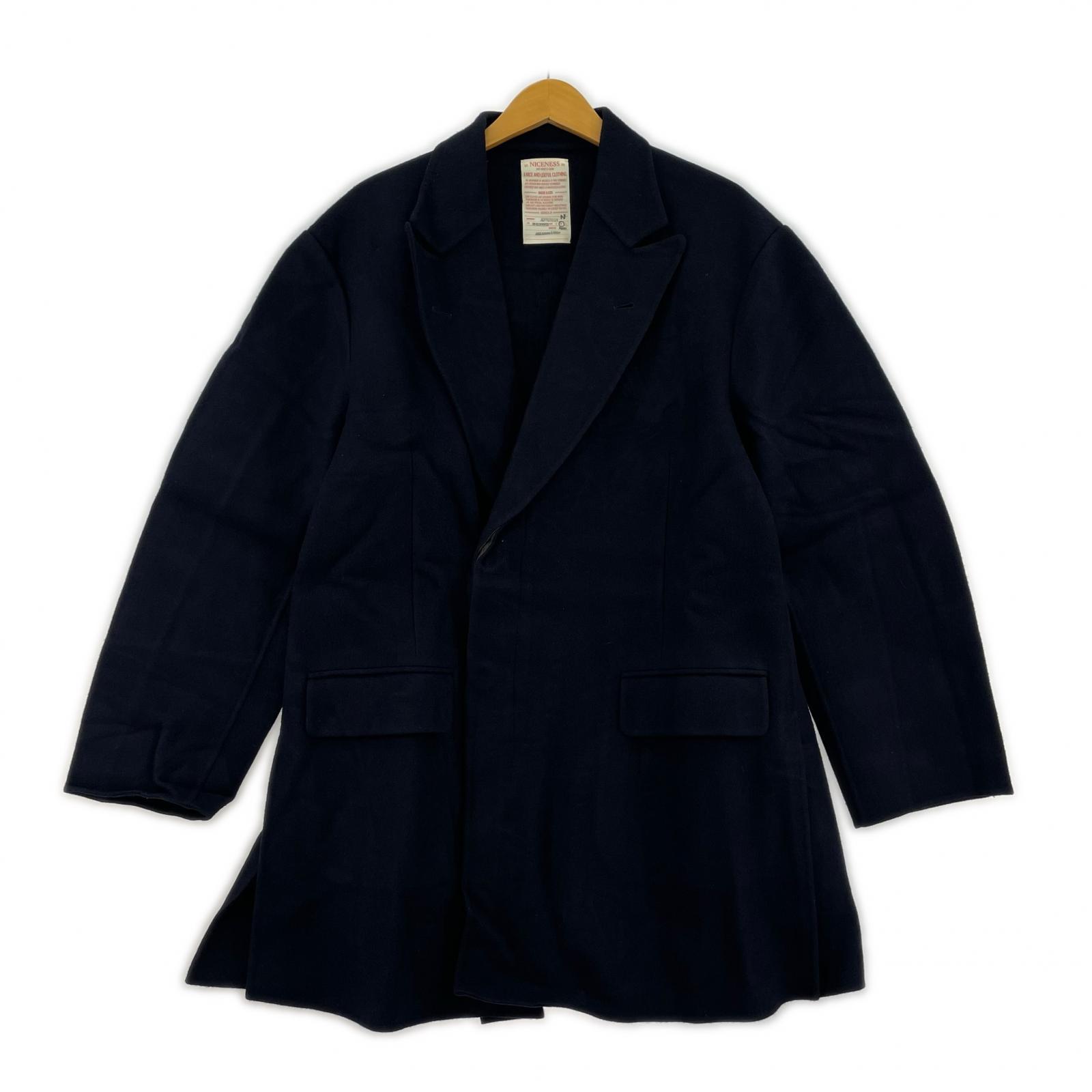 その他アウター 22AWJEFFERSON 比翼チェスターコート M ネイビー M