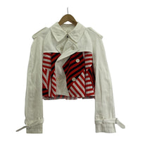 ジャケット 23ss ストライプドッキングダブルライダース M レッド M