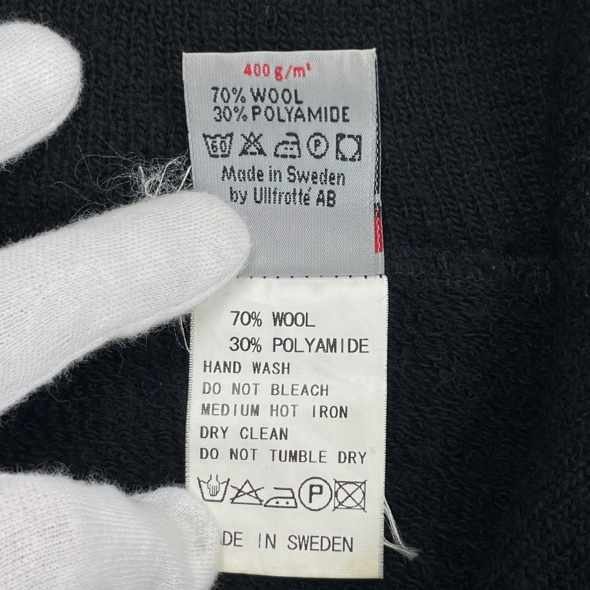 ニット WOOLPOWER ullfrotte フルジップニット(L) 黒 L ブラック
