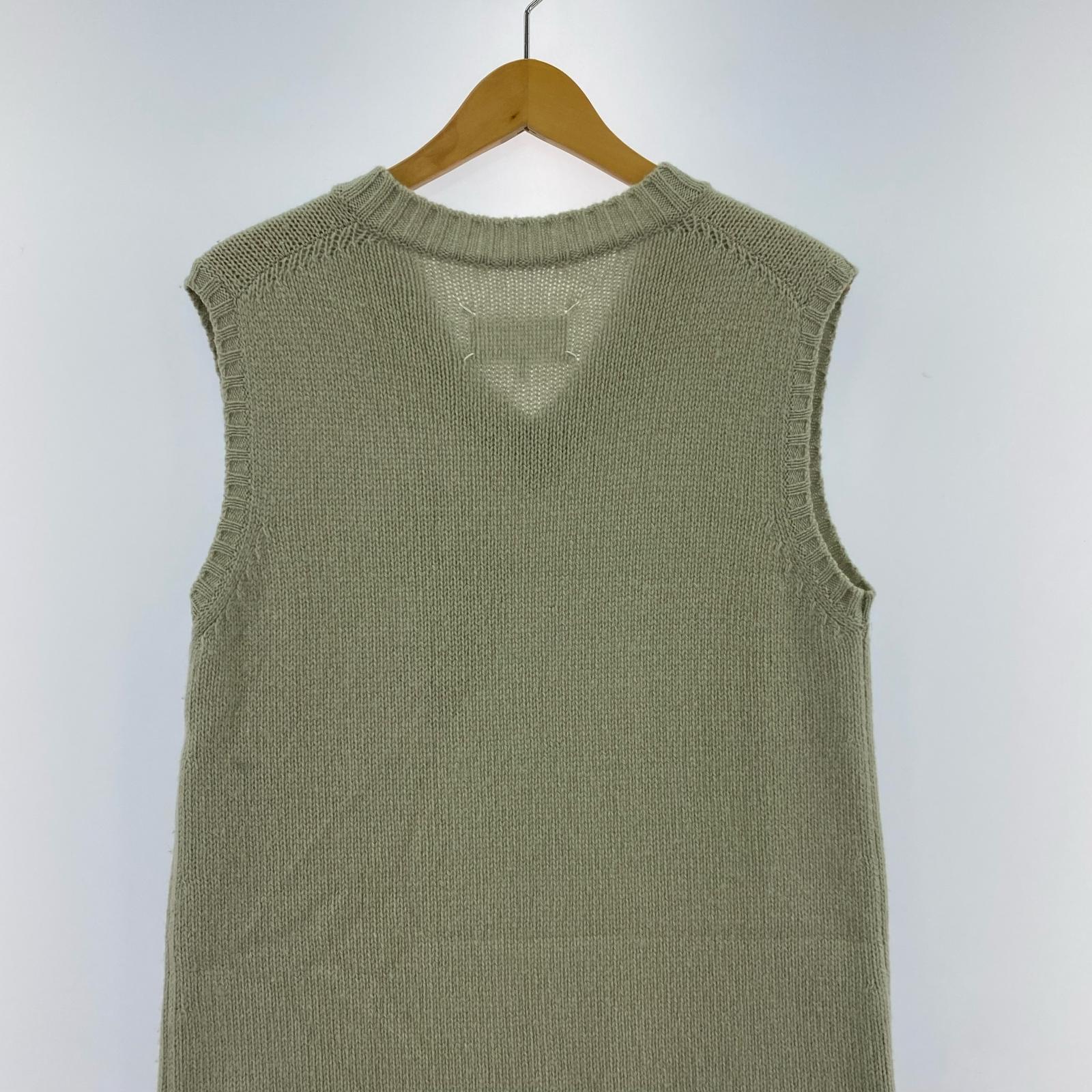 その他トップス Vネックロング丈ニット XS カーキ