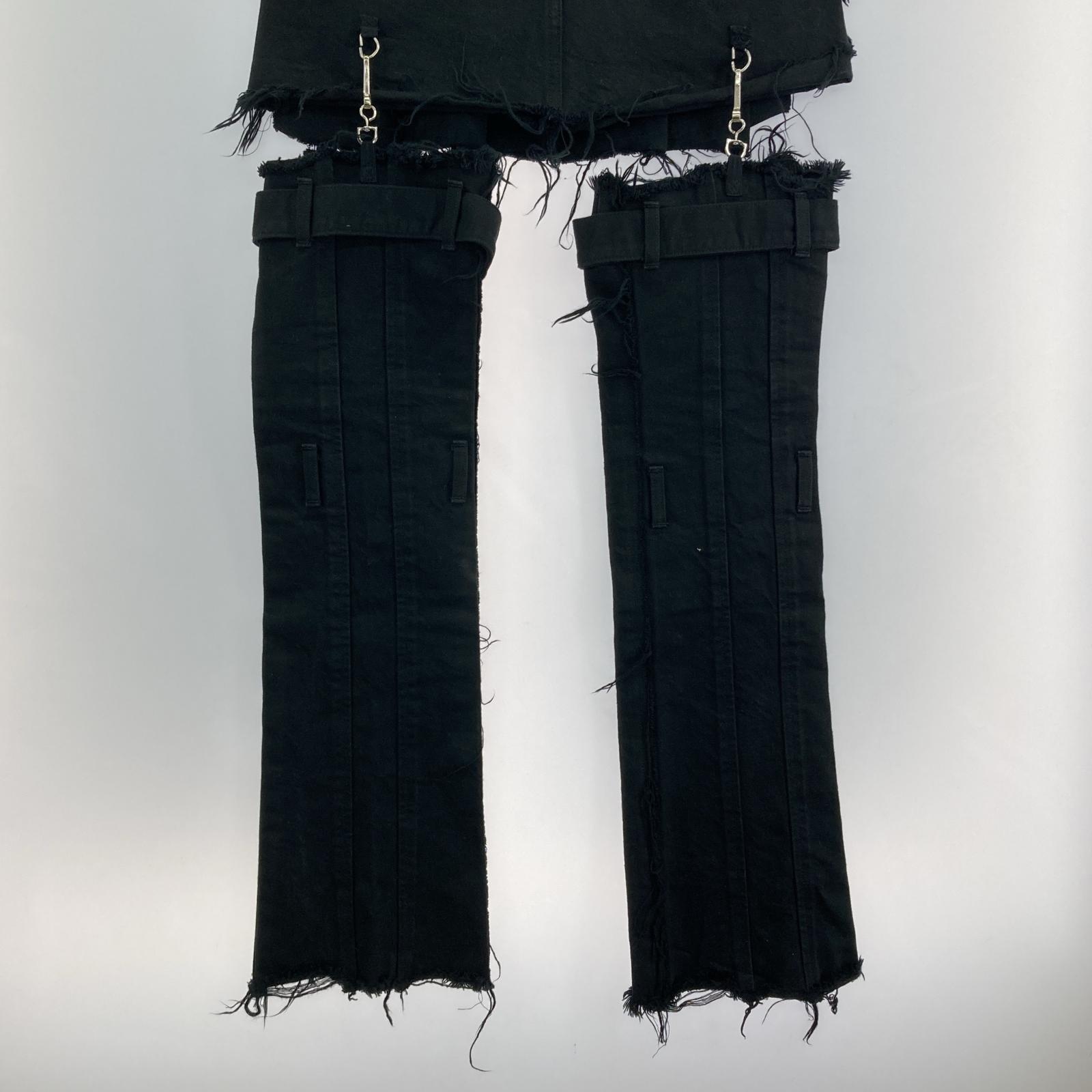 その他ボトムス Voltage Control Filter Leg Cutout Bondage Denim Skirt 3wayドッキングパンツ F 1123010701 フリー ブラック