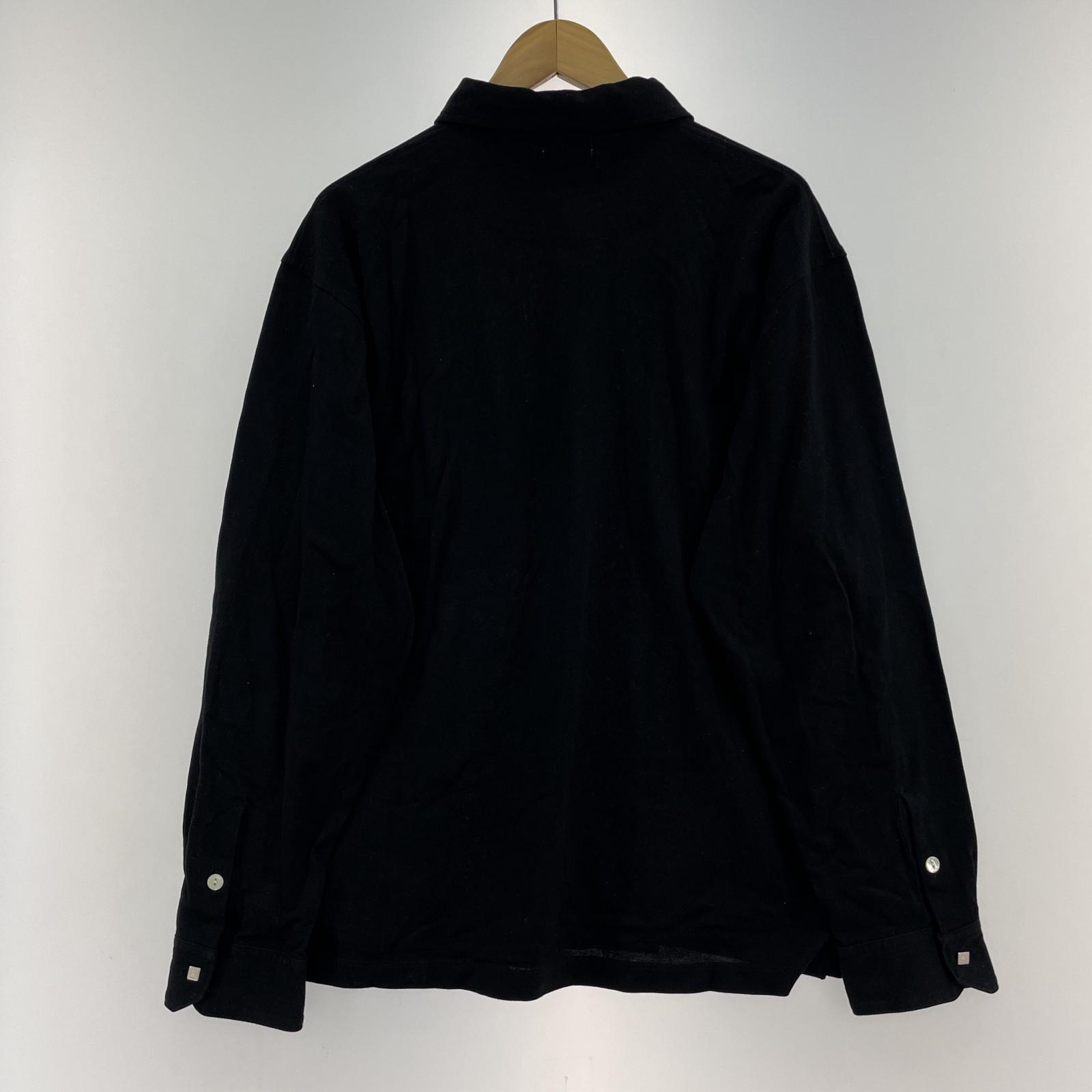 長袖Tシャツ FUGAIN フーガン 鹿の子ポロシャツ 黒 (M) M ブラック