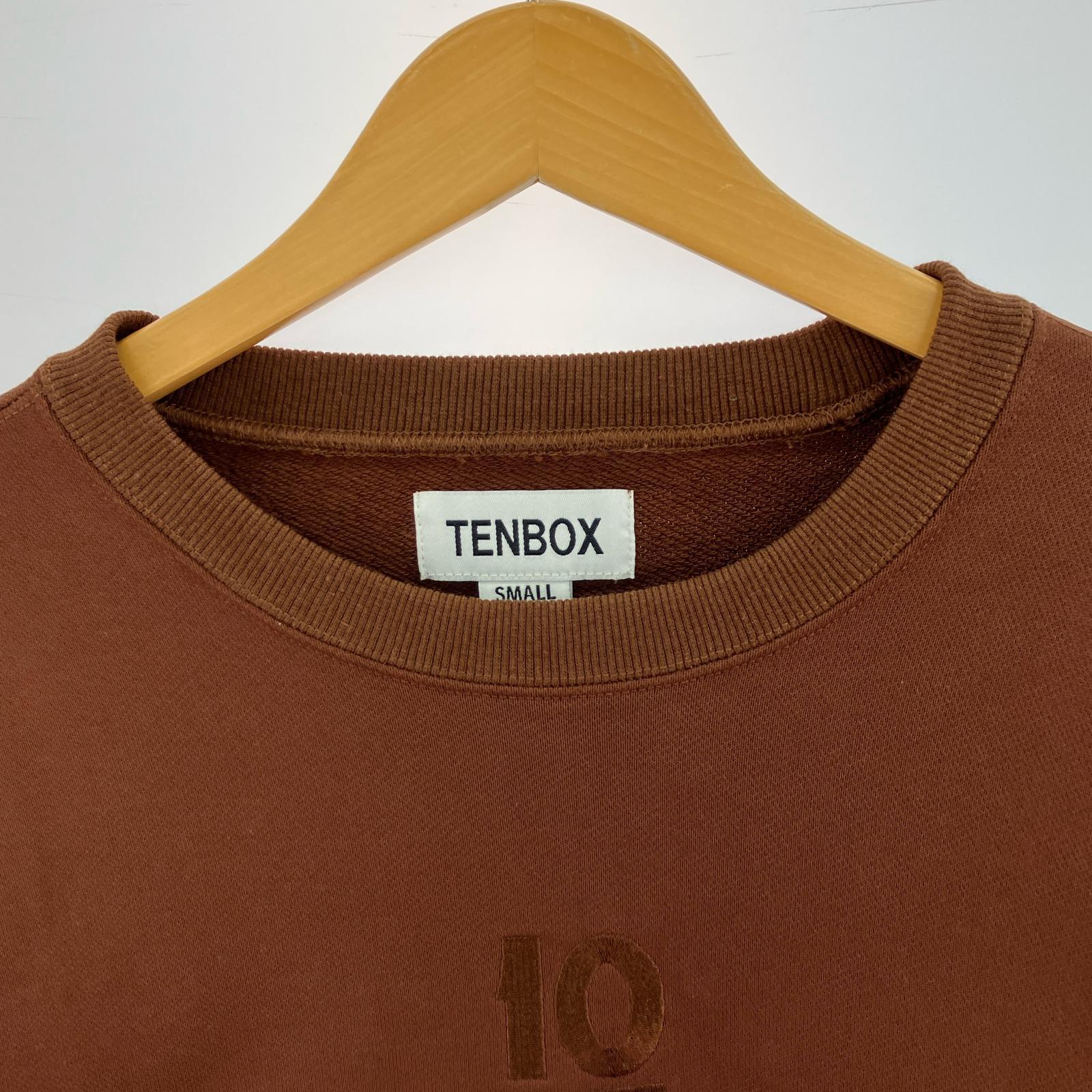 スウェット TENBOX ロゴ刺繍 ブラウン (S) S ブラウン