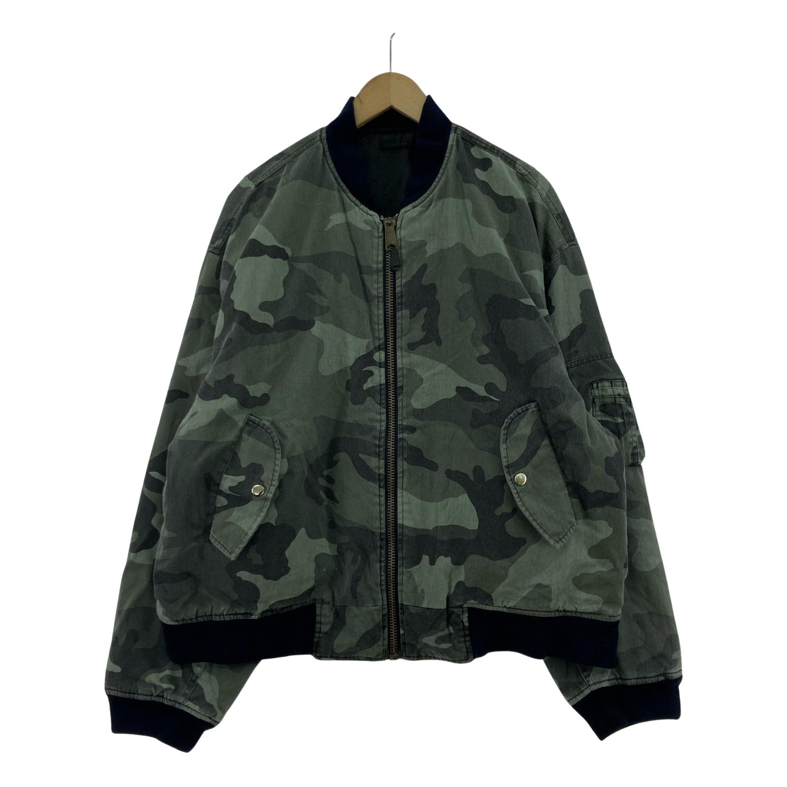 ブルゾン 90s ALPHA Reversible MA-1 XXL Camo&BLK グリーン