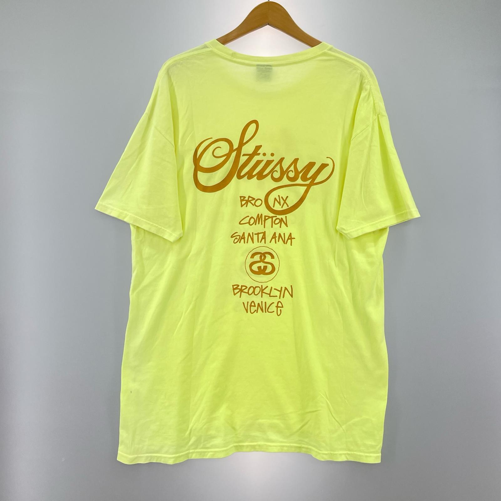 半袖Tシャツ STUSSY ワールドツアーTee L ネオンイエロー L