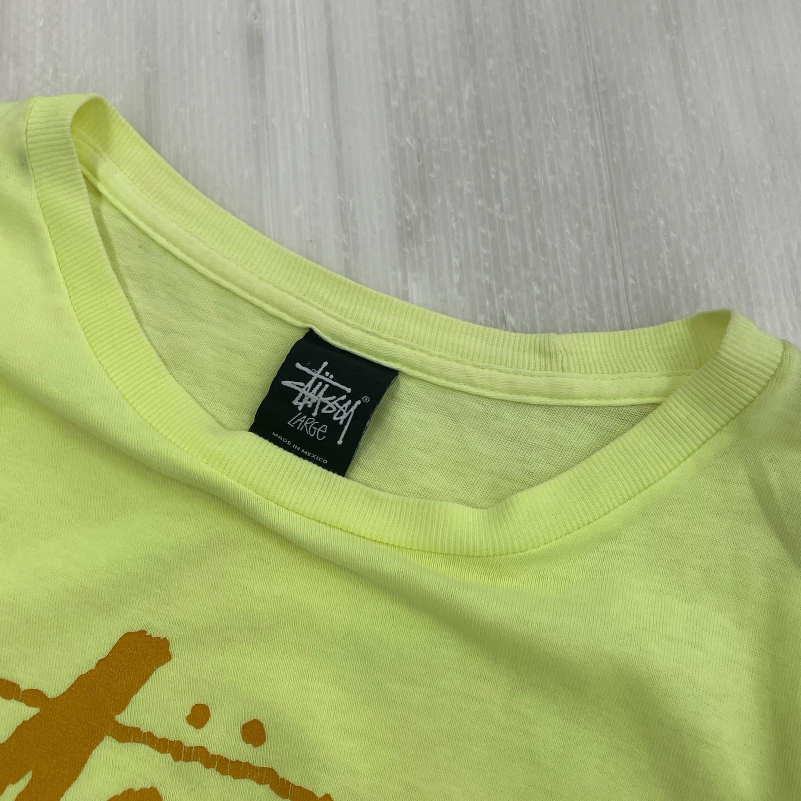 半袖Tシャツ STUSSY ワールドツアーTee L ネオンイエロー L