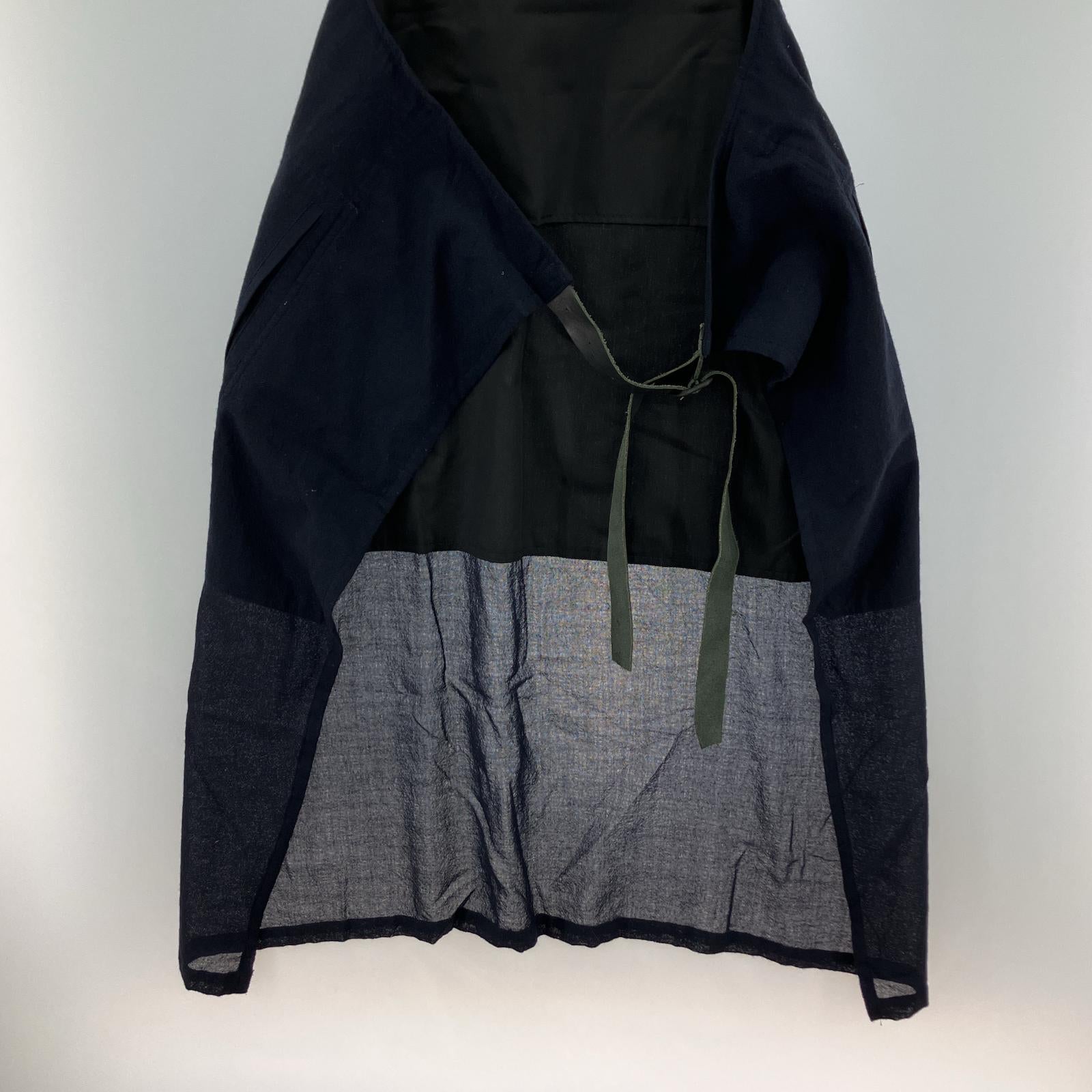 その他アウター Yohji Yamamoto ウールエプロンジャケット ネイビー 3 3 ネイビー