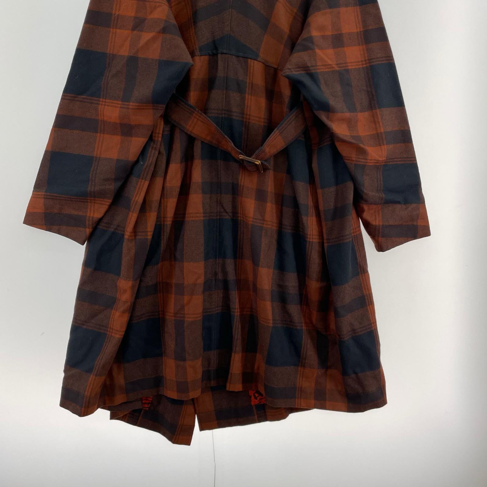 その他アウター ISSEY MIYAKE 87年製 筆タグ チェックコート ブラウン