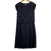 ワンピース DRIES VAN NOTEN サテンノースリーブワンピース 紺 (36) 36 ネイビー