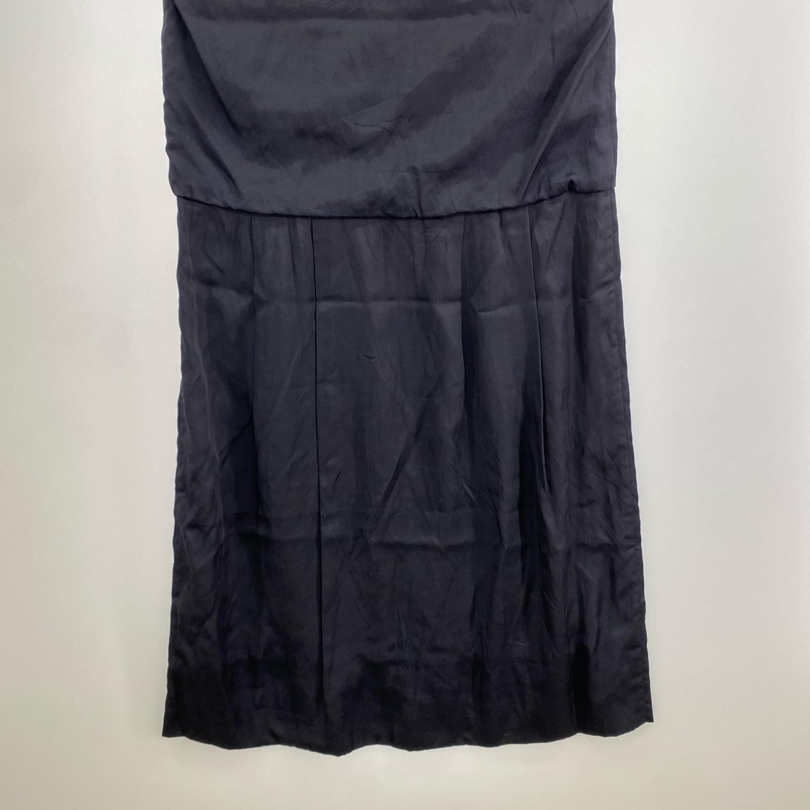 ワンピース DRIES VAN NOTEN サテンノースリーブワンピース 紺 (36) 36 ネイビー