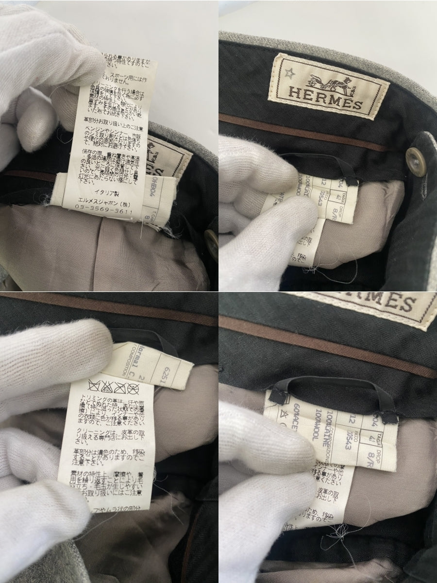 HERMES ウールパンツ グレー 42