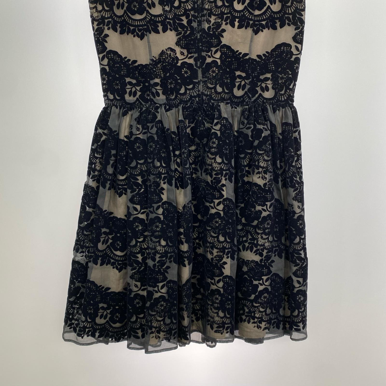 ワンピース RED VALENTINO ノースリーブワンピース 黒 花柄 (38) 38 ブラック
