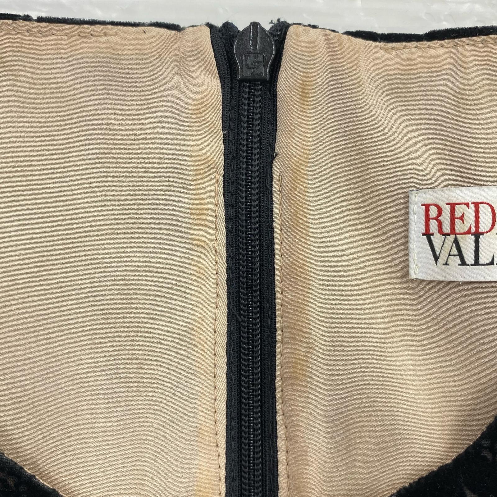ワンピース RED VALENTINO ノースリーブワンピース 黒 花柄 (38) 38 ブラック